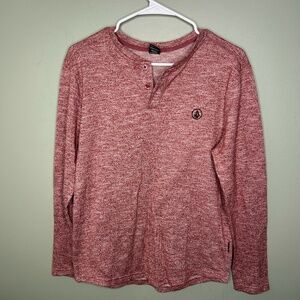 Men's Cotton Knit 1/4 button long sleeve shirt